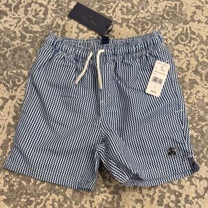 Blue Patterned Boys swim trunks